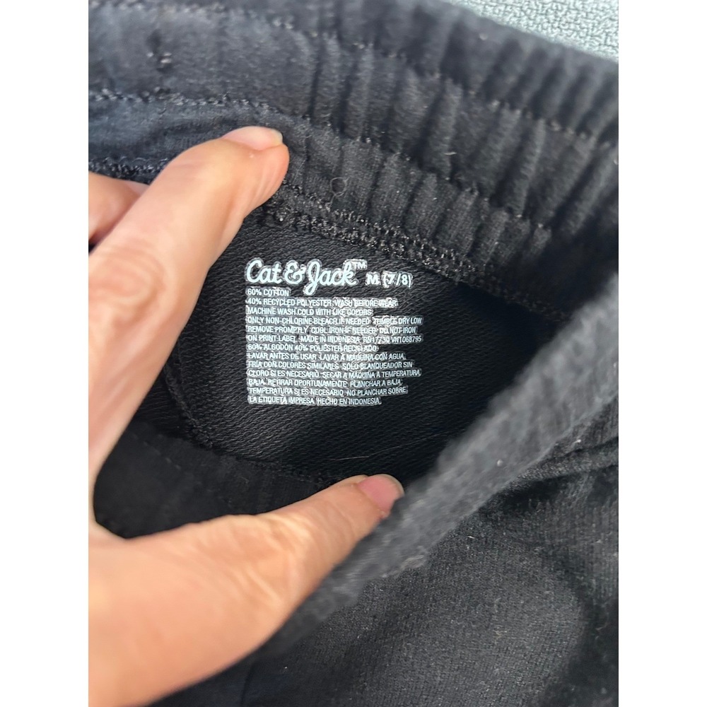 Cat & Jack Girls Shorts Black Cotton Blend Jersey Athletic Pull On Size M 7/8 - Picture 3 of 8